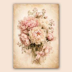 Affiche murale d'un bouquet de fleurs vintage