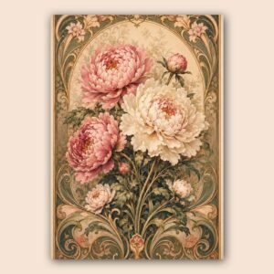 Affiche de fleurs dans un style art nouveau