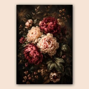 Affiche murale de fleurs baroques