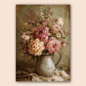 Affiche murale de fleurs vintage