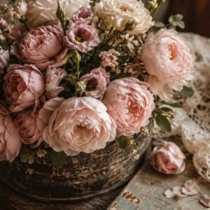 Affiche murale de fleurs roses