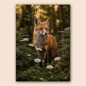 Affiche d'un renard dans la forêt