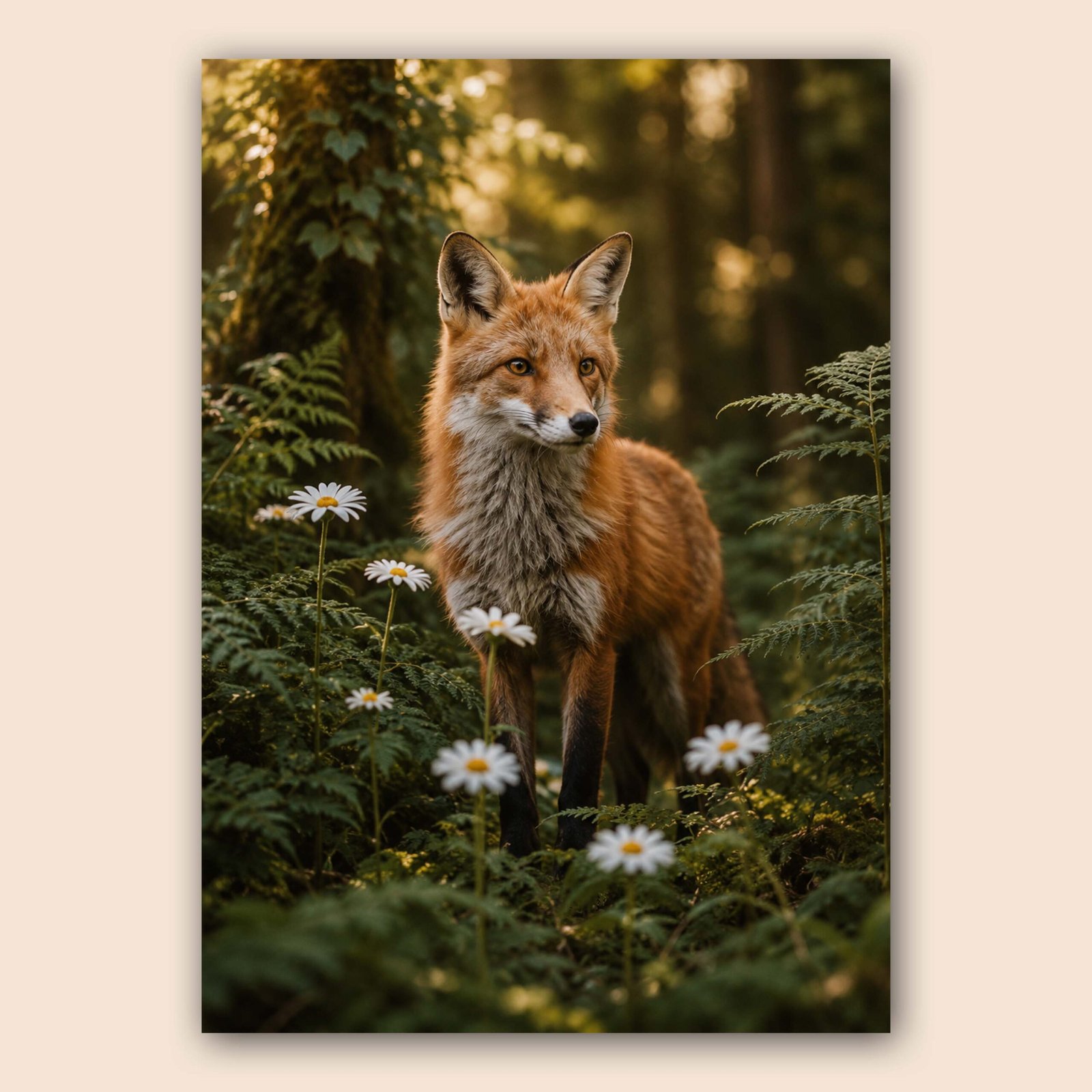 Affiche d'un renard dans la forêt
