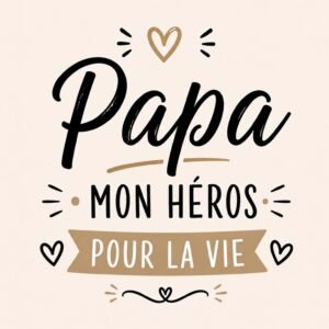 Affiche murale avec le texte Papa mon héros pour la vie