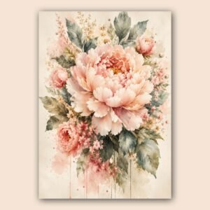 Affiche murale de fleurs pastel