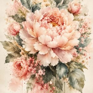 Affiche murale de fleurs pastel
