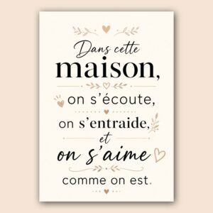 Affiche typographique sur la maison