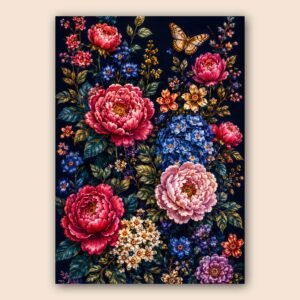 Affiche de fleurs vintage pour décoration