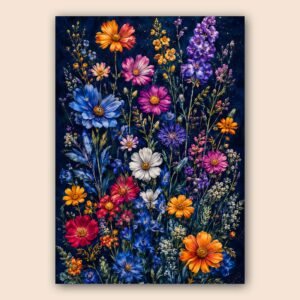 Affiche murale de fleurs colorées