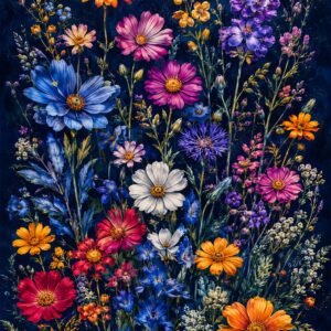 Affiche murale de fleurs colorées