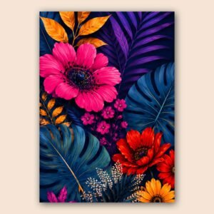Affiche murale A3 de fleurs tropicales