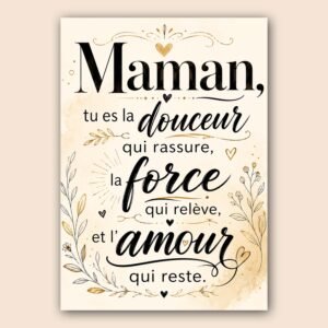 Affiche Maman en typographie élégante