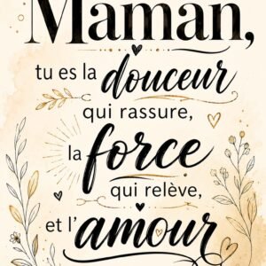 Affiche murale Maman avec typographie élégante