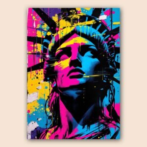 Affiche murale de la Statue de la Liberté en style street art