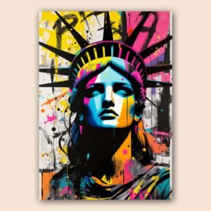 Affiche murale de la Statue de la Liberté en style street art