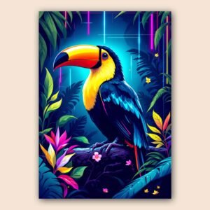 Affiche murale d'un toucan coloré dans un environnement tropical