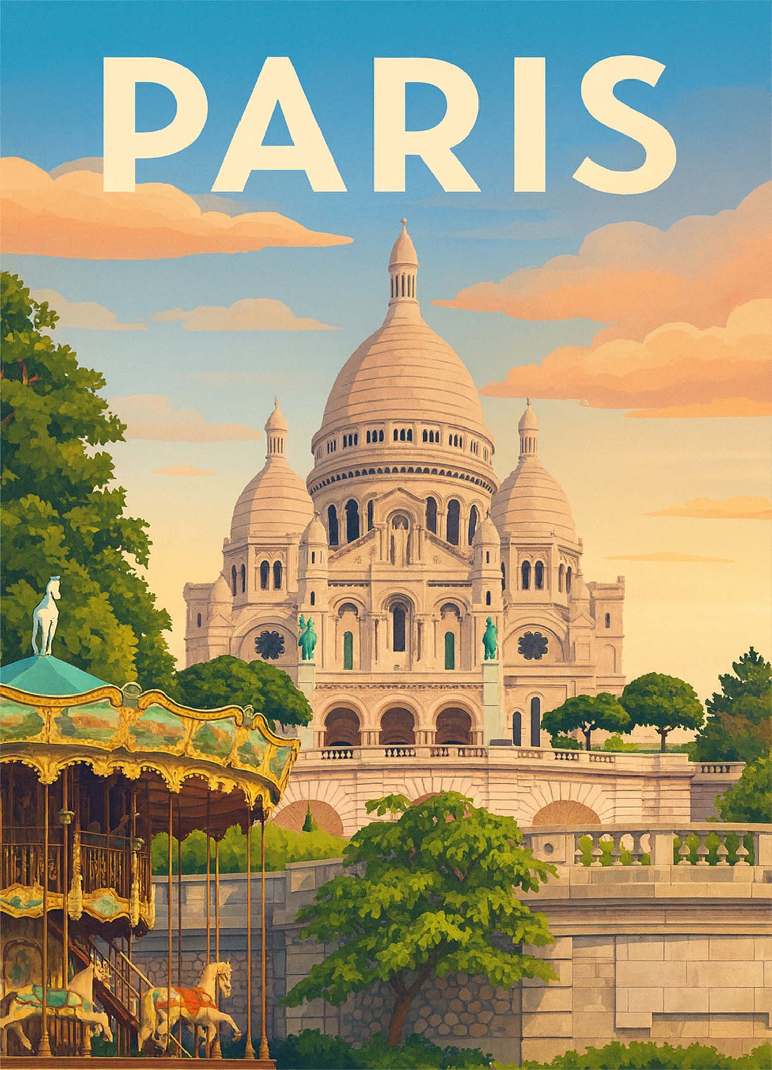Affiche murale de la Basilique du Sacré-Cœur à Paris