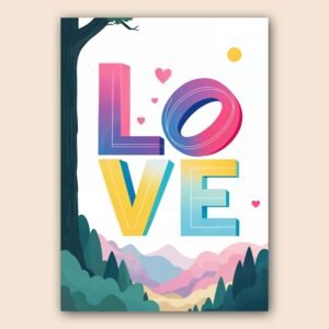 Affiche murale A3 sur le thème de l'amour