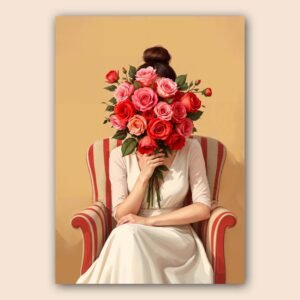 Affiche d'une femme avec des roses
