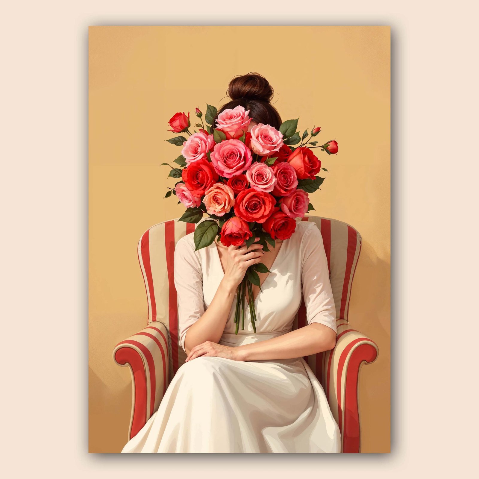 Affiche d'une femme avec des roses