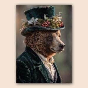 Ours en costume avec chapeau