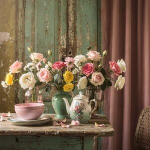 Affiche murale A3 de fleurs vintage