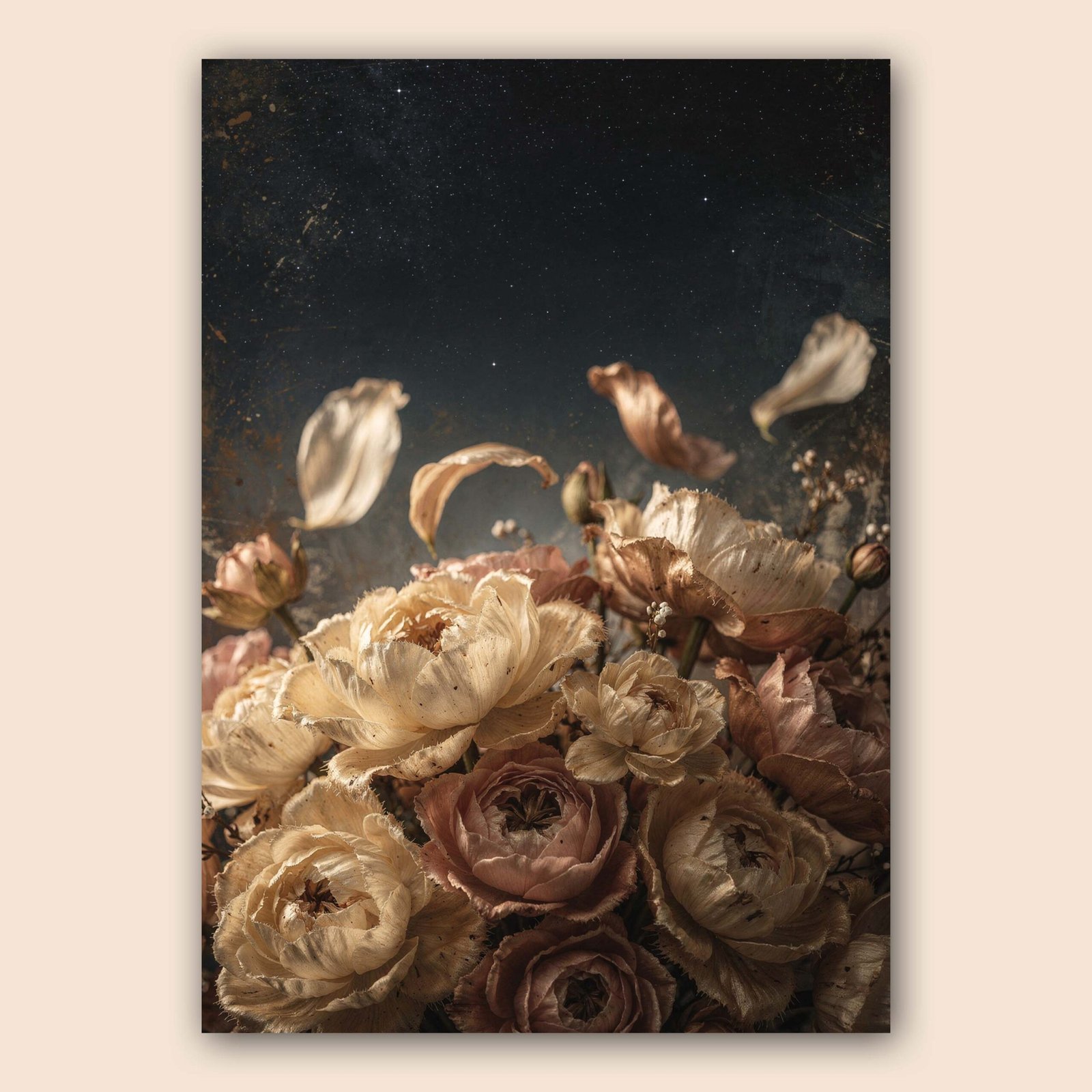 Affiche de fleurs séchées pour décoration intérieure