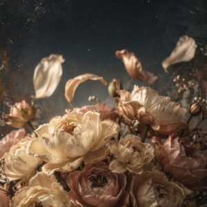 Affiche représentant un bouquet de fleurs séchées
