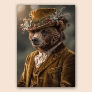 Affiche murale d'un ours en costume