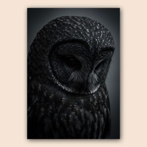 Affiche d'un hibou sur fond sombre