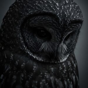 Affiche d'un hibou sur fond sombre
