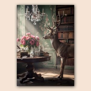 Affiche d'un cerf dans une ambiance vintage