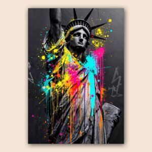 Affiche murale de la Statue de la Liberté en couleurs vives