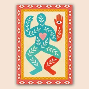 Affiche artistique avec motifs floraux