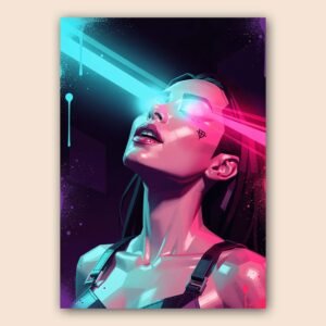 Affiche murale d'une femme futuriste