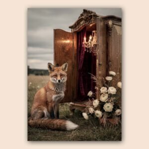 Renard devant un meuble ancien
