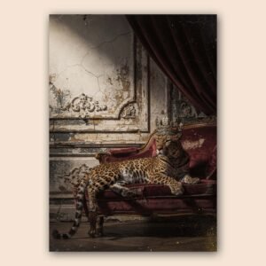 Affiche léopard royal baroque