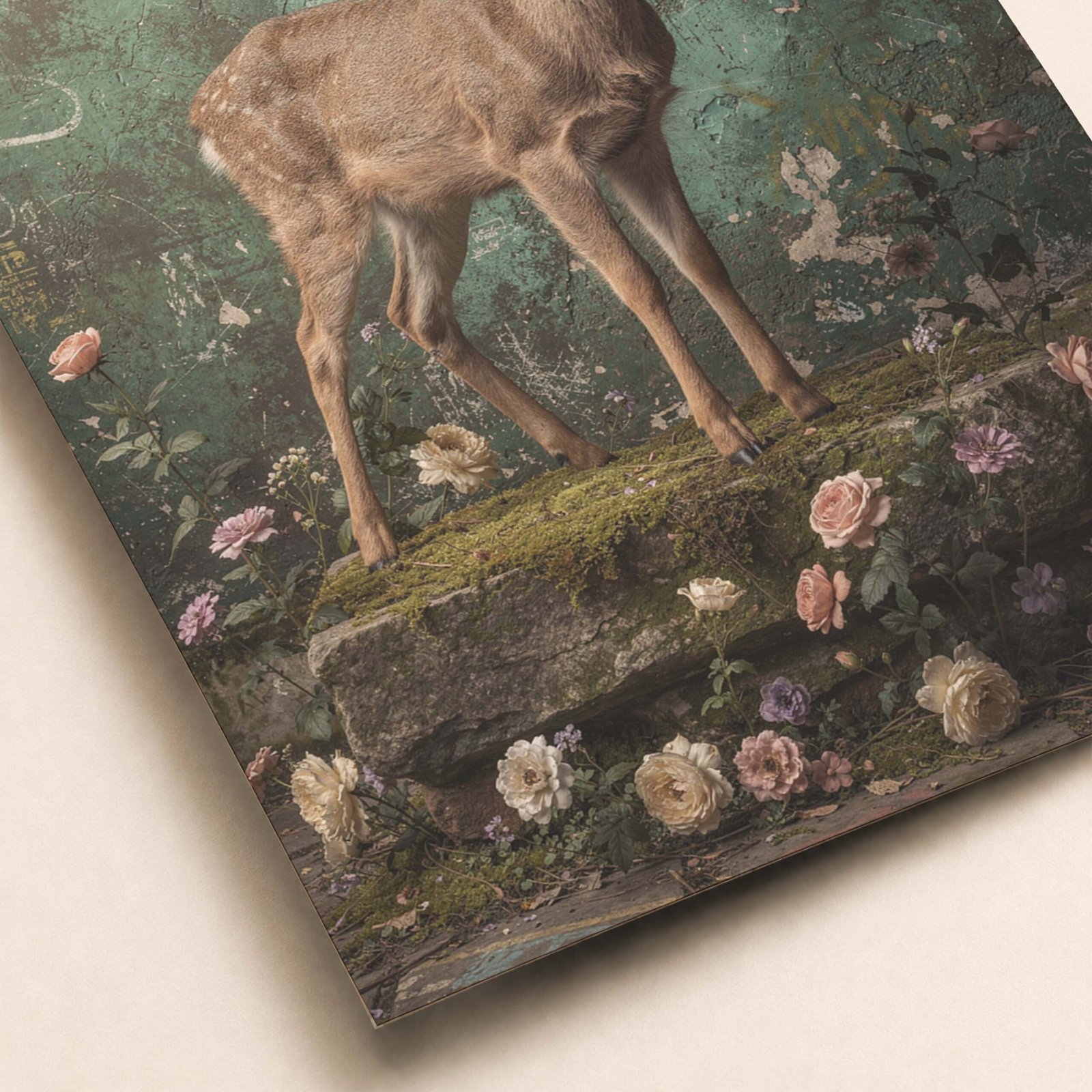 Détail de l'affiche murale d'un cerf