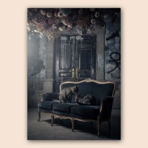 Affiche artistique de chats sur un canapé