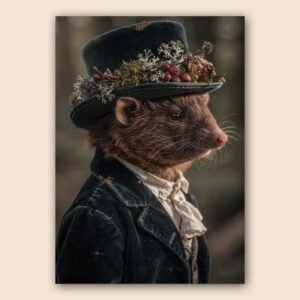 Affiche d'un animal en costume élégant