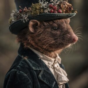 Affiche d'un animal en costume élégant