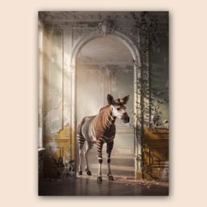 Affiche d'un zèbre dans un cadre artistique
