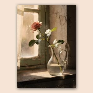 Affiche d'une rose dans un vase
