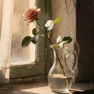 Affiche d'une rose dans un vase