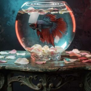 Affiche d'un poisson betta dans un aquarium