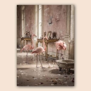 Affiche murale flamants roses