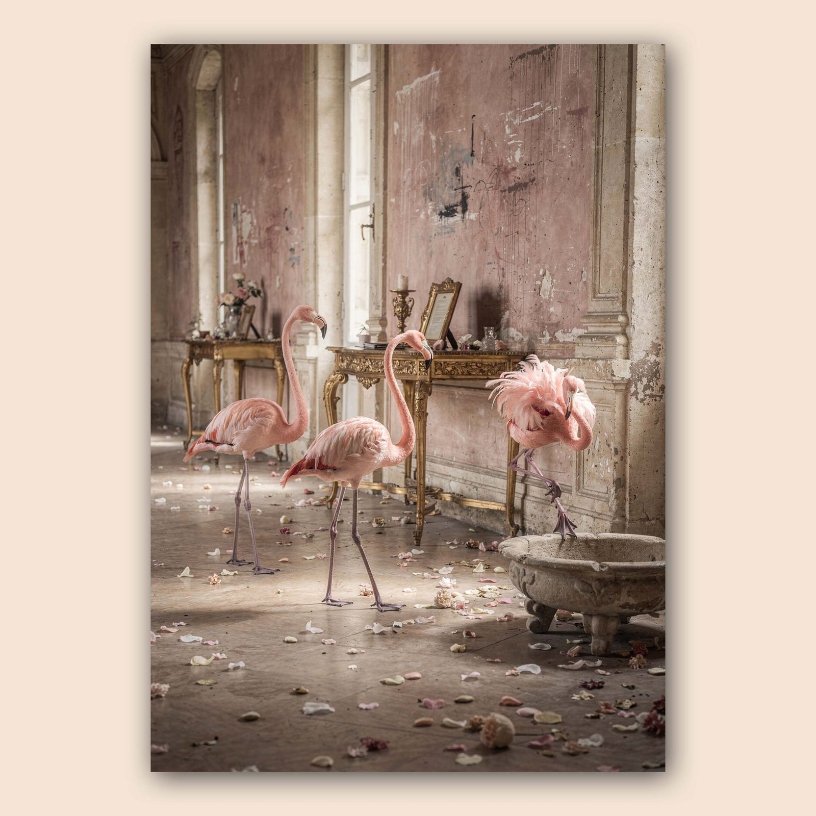 Affiche murale flamants roses