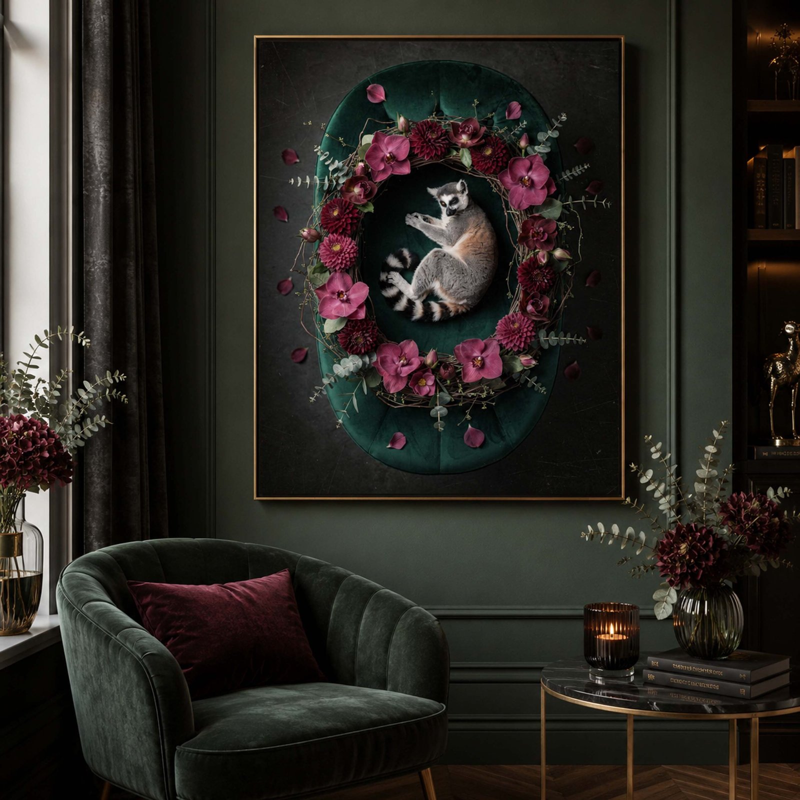 Affiche lémurien dans un salon
