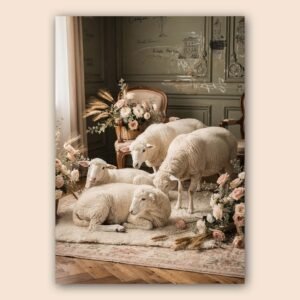 Affiche murale de moutons dans un cadre élégant