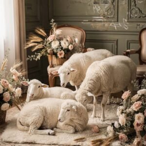 Affiche murale de moutons dans un cadre élégant